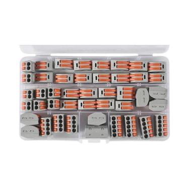 Imagem de 55 Peças Conectores Rápidos De Fio Bloco Terminal Elétrico De Encaixe 