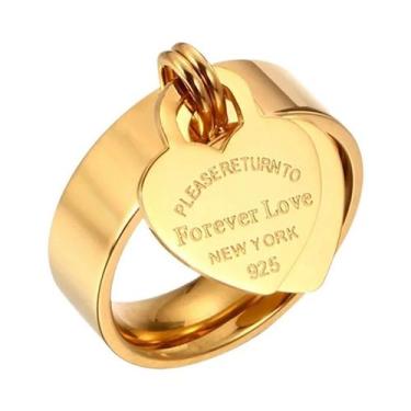 Imagem de Anel De Charme Em Forma De Coração Dourado Rosa Para Mulheres MSX Amor