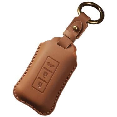 Imagem de Capa artesanal para chaveiro, compatível com Mitsubishi L200/ASX/Outlander/Eclipse Cross/Pajero Sport/Lancer, acessórios para chaveiro(Brown B)