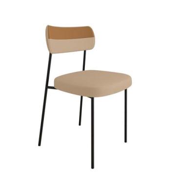 Imagem de Cadeira Mila Laminado Caramelo/Linho Bege - FdECOR - A&B DESIGN