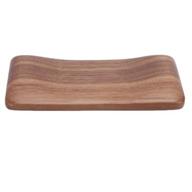 Imagem de Brrnoo Descanso de Pulso de Madeira de Nogueira Preta, Almofada de Suporte Ergonômica Com Base Antiderrapante, para Estação de Trabalho de Escritório de Mesa de Computador 6,30x3,15in