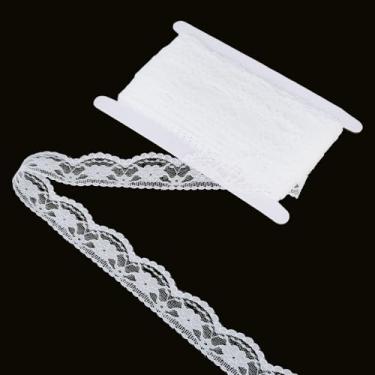 Imagem de letsinstyle Fita de renda floral de 30 metros, fitas de tecido de renda de flor de costura de 3,5 cm, acabamentos bordados com bordas recortadas para buquê de decorações de casamento nupcial e
