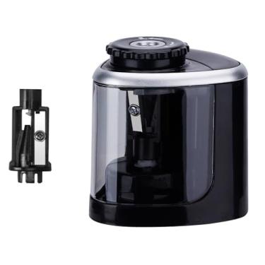 Imagem de Apontador de lápis automático com parada automática e proteção contra quebra de grafite – ideal para escritórios, escolas, estudantes e ilustradores, operação silenciosa, sem bordas ásperas, preto