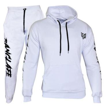 Imagem de Conjunto De Moletom Calça E Blusa De Frio Ranclafe, Branco, P