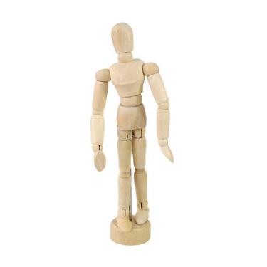 Imagem de Boneco decorativo articulado manequim de madeira 14 cm - Onyx, Bege