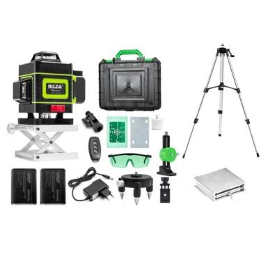 Imagem de Nível Laser 16 Linhas Hilda 2 Baterias Maleta Tripé 1,5m