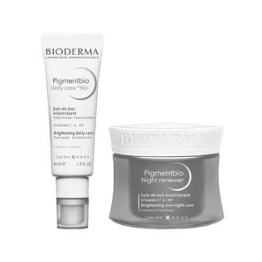 Imagem de Kit Facial Bioderma Pigmentbio - Creme Clareador Noturno 50ml e Gel Creme Clareador FPS 50+ 40ml-Unissex