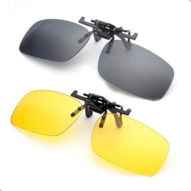 Imagem de Kit 2 Clip On Encaixa Oculos De Grau Polarizado Uv Motorista Dirigir-Masculino