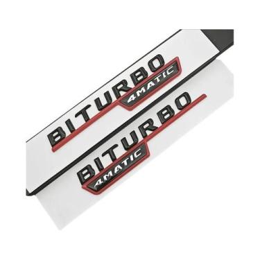 Imagem de Emblema De Carro Mercedes Benz AMG TURBO 4MATIC, Adesivo De Distintivo