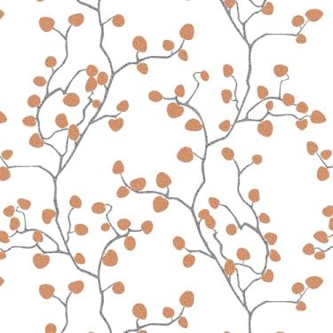 Imagem de GloryTik Papel de parede botânico para descascar e colar, papel de contato com folhas, papel de parede autoadesivo de vinil impermeável autoadesivo para decoração de armário de quarto 43 cm x 500 cm