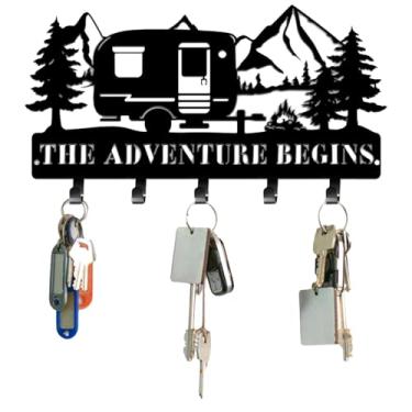 Imagem de Porta-chaves de parede, porta-chaves para montagem em parede,Porta-chaves de metal para parede | Cabide de chave com hardware de montagem, suporte de chave decorativo de parede para bolsa, jaquetas, t