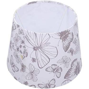 Imagem de Abajur de tecido harpa abajur de serapilheira clipe de lustre abajur abajur de mesa capa de abajur de tecido de tambor abajur de serapilheira para abajur de mesa e luz de chão 8,65 x 8,65 x 5,17 poleg