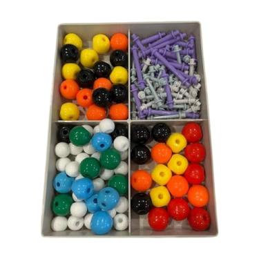 Imagem de GSC International Kit de estudante modelo molecular 1864 – Conjunto de química e biologia de 154 peças com 74 átomos e 80 ligações – Ferramenta de aprendizagem STEM para sala de aula, ensino em casa e