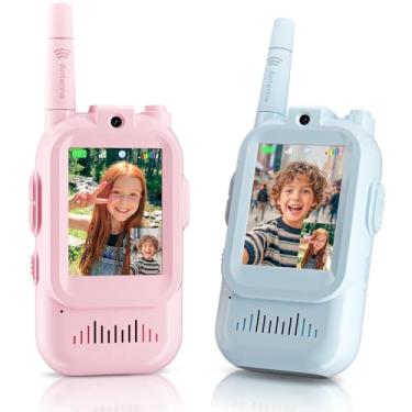 Imagem de Kids Video Walkie Talkies 2 Pack, No WiFi Long Range Two-Way Radios with Camera & Voice Changer for Boys Girls, Rechargeable Parent-Child Walkie Talkies for Indoor Outdoor Camping