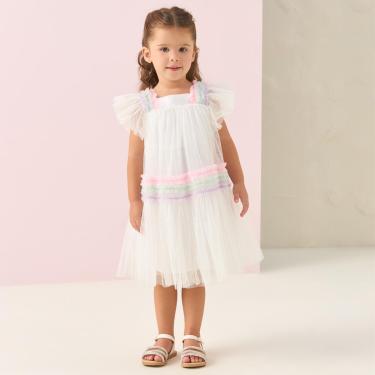 Imagem de Vestido Infantil de Festa Petit Cherie Off White Tule Brilho-Feminino
