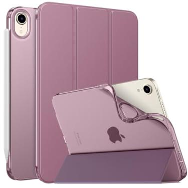 Imagem de MoKo Capa para iPad mini 7 (A17 Pro) 2024, iPad mini 6ª geração 2021 (8,3 polegadas), iPad mini 6, capa traseira fosca translúcida de TPU macio para iPad mini 7th, roxo fumê