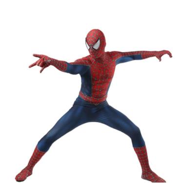 Imagem de HDYOS Macacão masculino Halloween Heroes com estampa 3D body máscara para adultos (azul, masculino-M (altura: 63-65 polegadas))