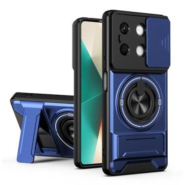 Imagem de SORAKA Capa para Xiaomi Redmi Note 13 5G com suporte,proteção de lente com janela e capa dupla de PC e TPU compatível com suporte magnético para carro