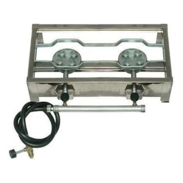 Imagem de Fogão Inox 2 Bocas - Fogareiro A Gás - Caminhoneiro (L. esquerdo)