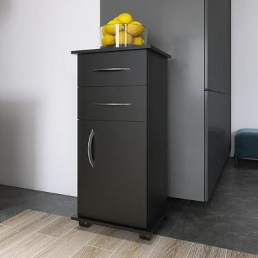 Imagem de Armário 1 Porta 2 Gavetas Balcão Para Galão De Água Bebedouro Preto