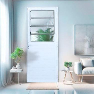 Imagem de Porta Basculante Lambril Alumínio 2,10 X 90 Branco Hale Esquadrias Abe