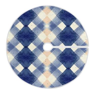 Imagem de Qilmy Linda saia de árvore de Natal com estampa xadrez de búfalo, 90 cm, camurça para árvore de Natal, adequada para ambientes internos e externos, festa, escritório, armário42