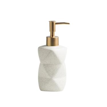 Imagem de Garrafa de loção de cerâmica simples para banheiro, 300 ml, gel de banho, dispensador de sabonete, frasco líquido (branco)