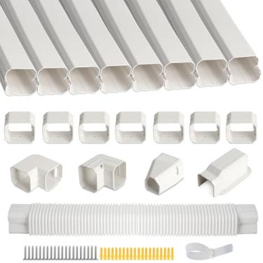 Imagem de SUREPHON Conjunto de capa de mini linha dividida de 7,6 cm, kit de linha de plástico para unidades externas, mini ar condicionado dividido, AC central e bomba de calor