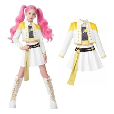 Imagem de Fantasia Infantil Guerreiras K-pop Luxo Golden Feminina para Festa, Palco e Aniversário com Acessórios (Amarelo, 9 à 10)