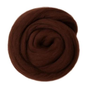 Imagem de Catopia Fio de lã, 100 g/100 g de lã macia de feltragem grossa pura para feltragem de agulhas, cobertor de tricô, tecelagem, artesanato, marrom claro