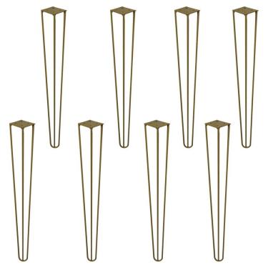 Imagem de Kit 8 Pés de Metal 90 CM Hairpin Legs Aparador e Mesa de Canto Dourado
