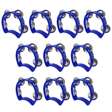 Imagem de Kit 10 Pandeiros Meia Lua Infantil Azul New York