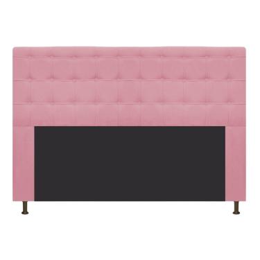 Imagem de Cabeceira Dama 195 Cm King Size Com Botonê Suede Rosa Bebê