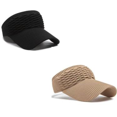 Imagem de Kit 2 Viseiras Bonés Moda Blogueira Aba Longa Respirável Proteção Solar Verão Modelo 2