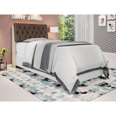 Imagem de Cabeceira Box Solteiro Isis Amarula Com Capitonê Marrom