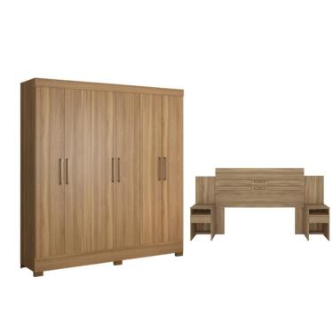 Imagem de Conjunto Cabeceira E Guarda Roupa Casal Ferrara Amendola Off-white