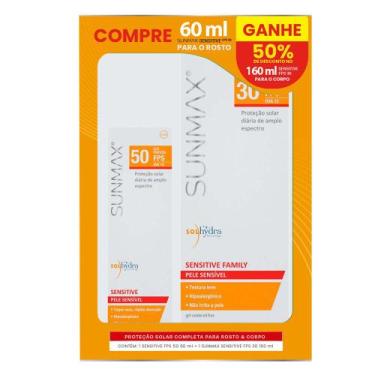 Imagem de Sunmax Sensitive Kit  Protetor Solar Facial 160ml + Protetor Solar Fac