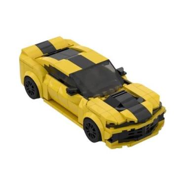 Imagem de Blocos De Montar Carro Esportivo Camaro 347 Peças Para Meninos, Brinqu