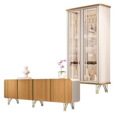 Imagem de Buffet Saluti E Cristaleira évora Off White Cinamomo – Hb Móveis