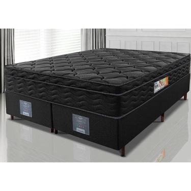 Imagem de Cama Box King Colchão Ortopédico Black + Box 193x203x67 One Face Espuma D33 Preto
