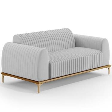 Imagem de Sofá 2 Lugares Molino 150 Cm Pés D'ouro Cinza D-315 - LYAM DECOR
