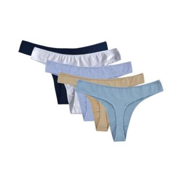Imagem de Conjunto De 5 Calcinhas De Algodão De Cintura Baixa Para Mulheres, G-S
