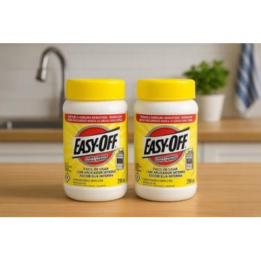 Imagem de Kit com 2 limpadores de fogão easy off desengordurante removedor de su