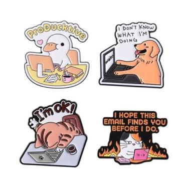 Imagem de Broche De Esmalte De Pato Trabalhador, Engraçado E Humorístico, Joia D