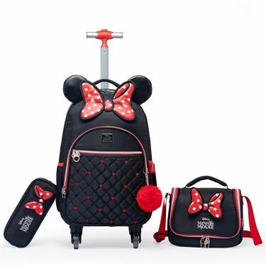 Imagem de Kit Mochila Lancheira Estojo Jeas Minnie Feminina Escolar Disney-Feminino