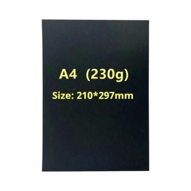 Imagem de Papel Cartão Preto Para Artesanato DIY, Papel Grosso A4 A5 Para Desenh