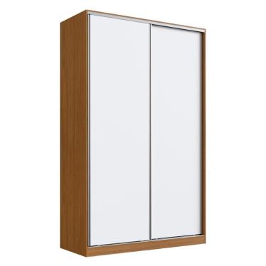 Imagem de Guarda Roupa Solteiro Rc2004 Mdf 2 Portas 147 Cm Freijó Natura Branco Novam