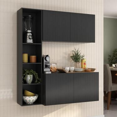 Imagem de Armário Cozinha Compacta Linea Fit Multimóveis Mp2257 Preto