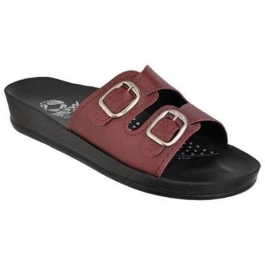 Imagem de Sandália Casual Feminino Ortopédica 2 Fivelas Anatômico Confortável-Feminino