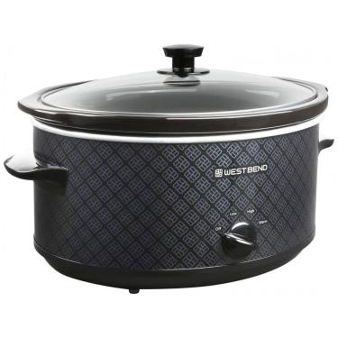 Imagem de Panela Elétrica Slow Cooker West Bend Preta 5,7L Cerâmica Oval Tampa de Vidro 330W 110V
